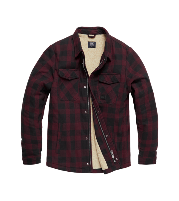 Куртка Vintage Industries Sherpa Burgundy Check