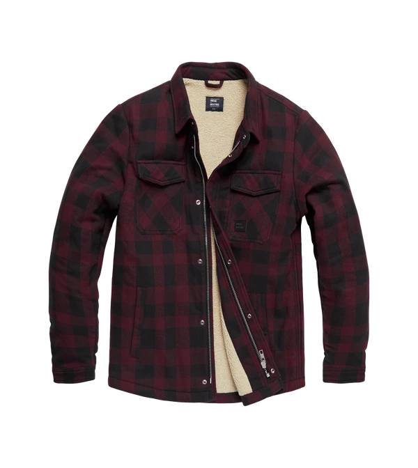 Куртка Vintage Industries Sherpa Burgundy Check