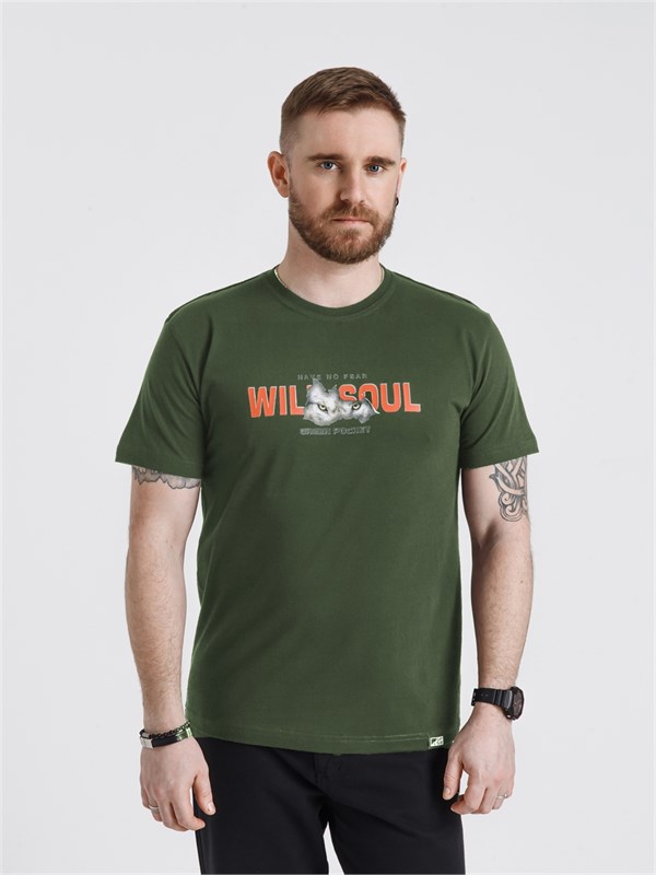 Футболка Wild Soul оливковая Green Pocket