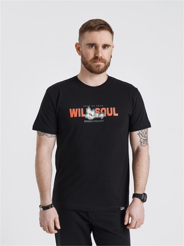 Футболка Wild Soul чёрная Green Pocket GP5