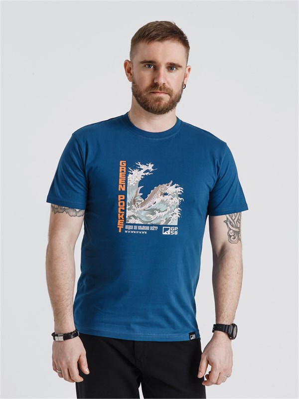 Футболка Осетр индиго Green Pocket GP6