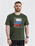 Футболка Триколор оливковая Green Pocket